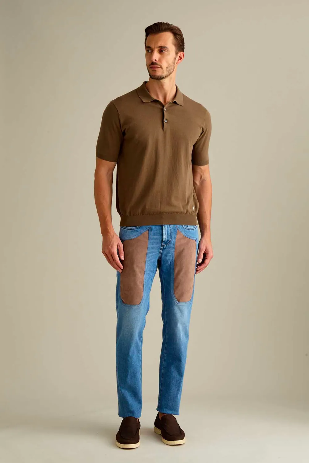 Jeckerson John Slim Fit Jeans Hellblau Alcantara Beige