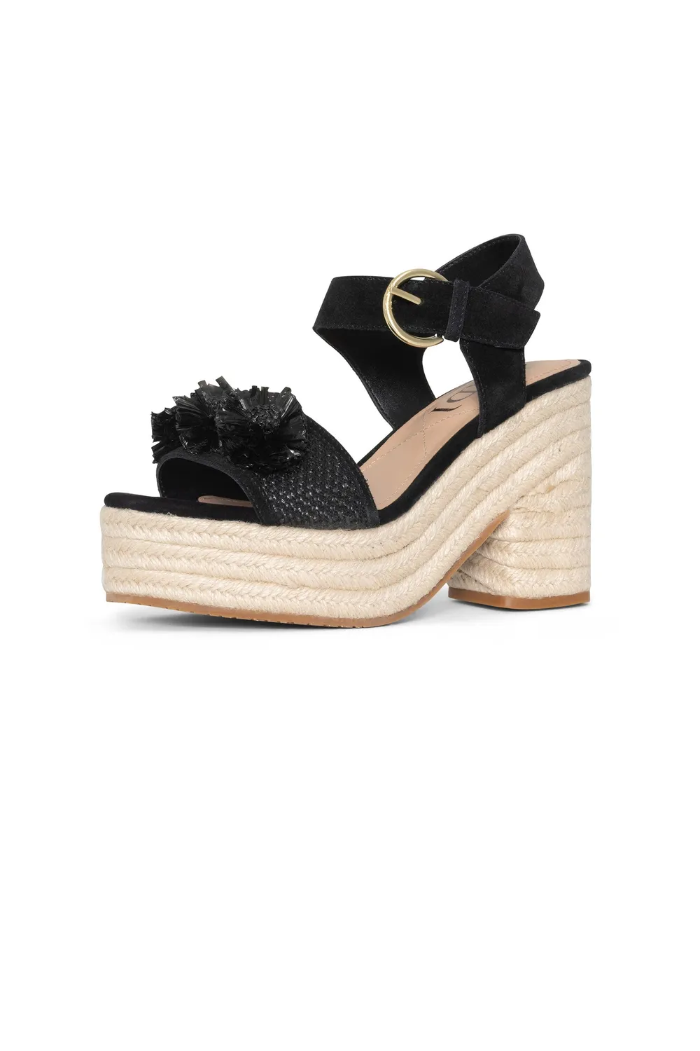 NYDJ Houston Plateau Sandalen Schwarz  Riemen