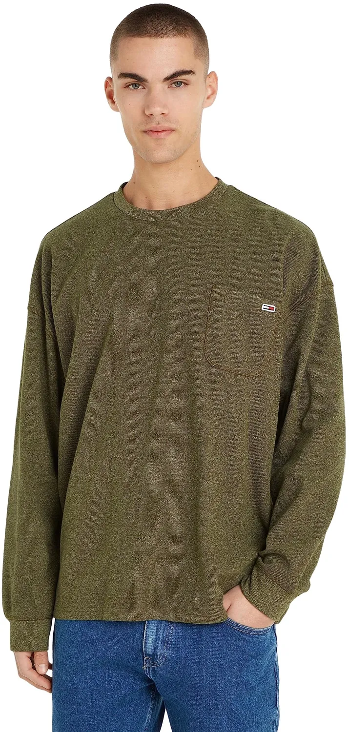 Tommy Jeans Waffle Herren Strickpullover Langarm Gr. S