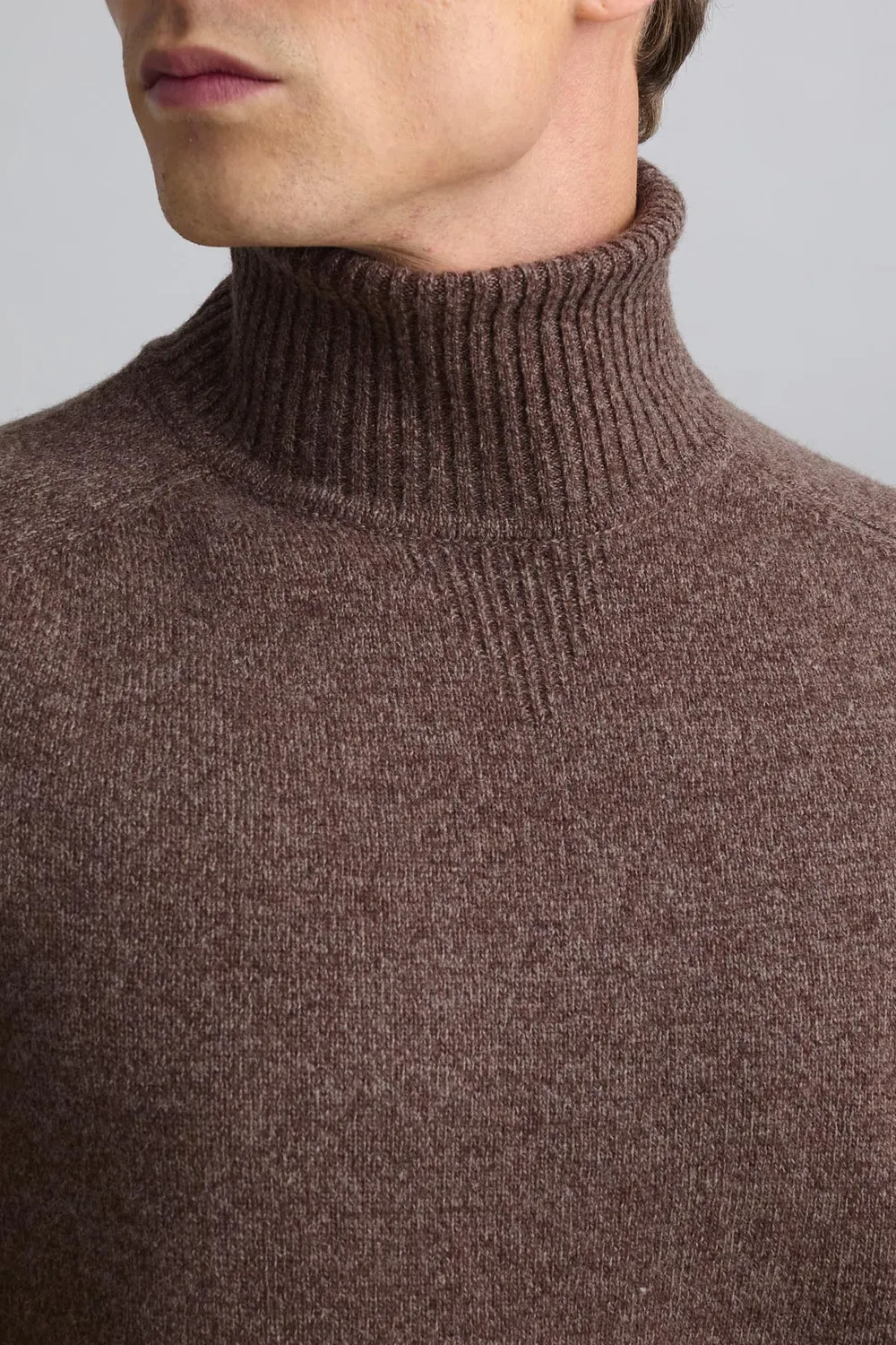 Jeckerson Dolcevita Rollkragenpullover Braun Melange Wolle