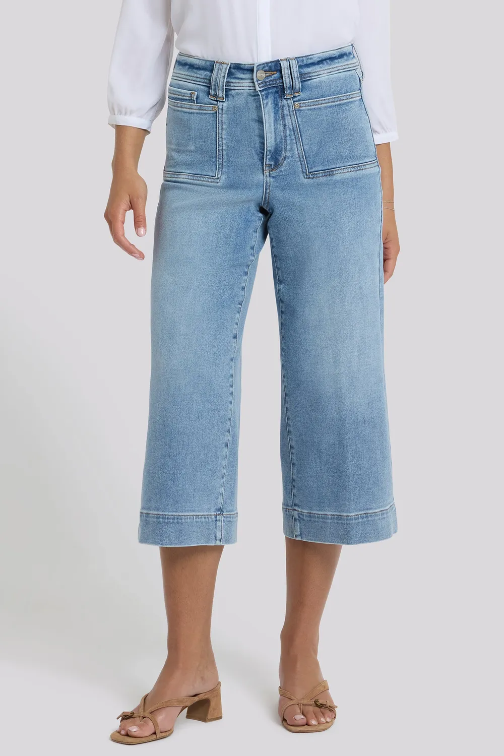 NYDJ Brigitte Wide Leg Capri Jeans Mist Springs Petite