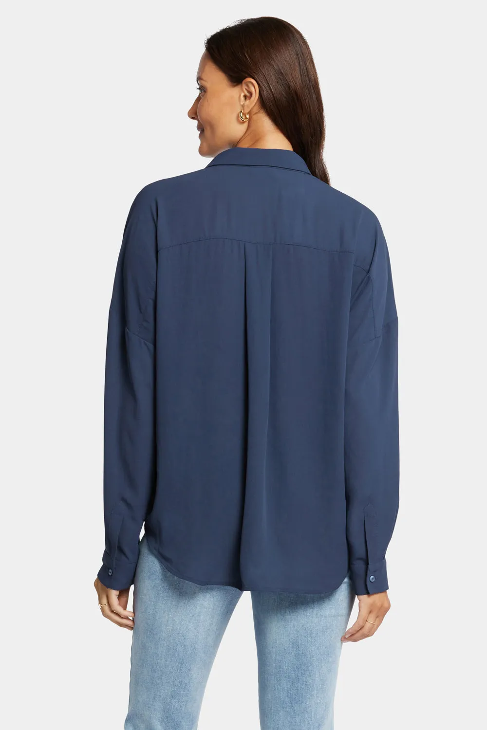 NYDJ Becky Bluse Oxford Navy Georgette