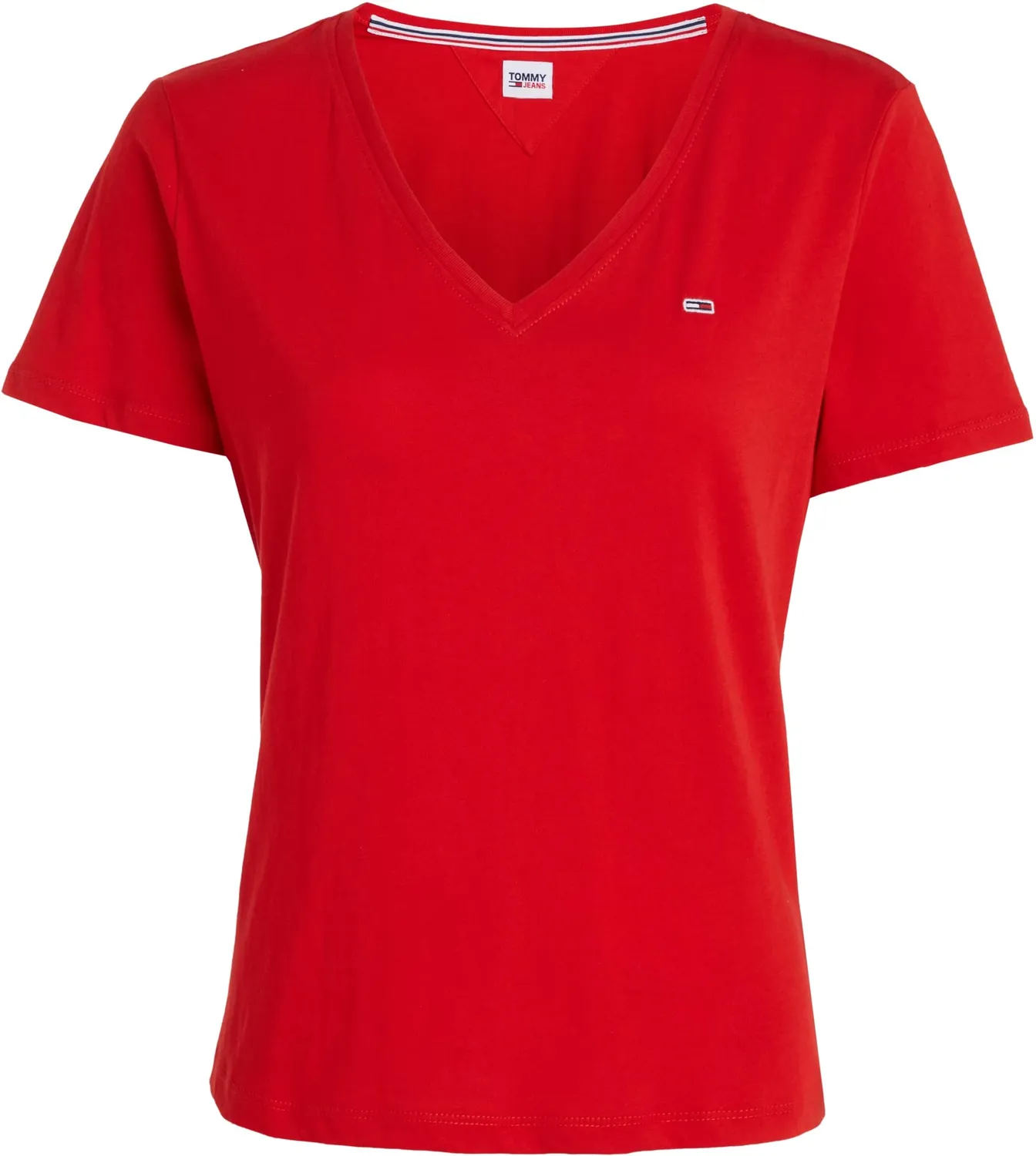 Tommy Jeans TJW Slim Soft V-Ausschnitt T-Shirt slim