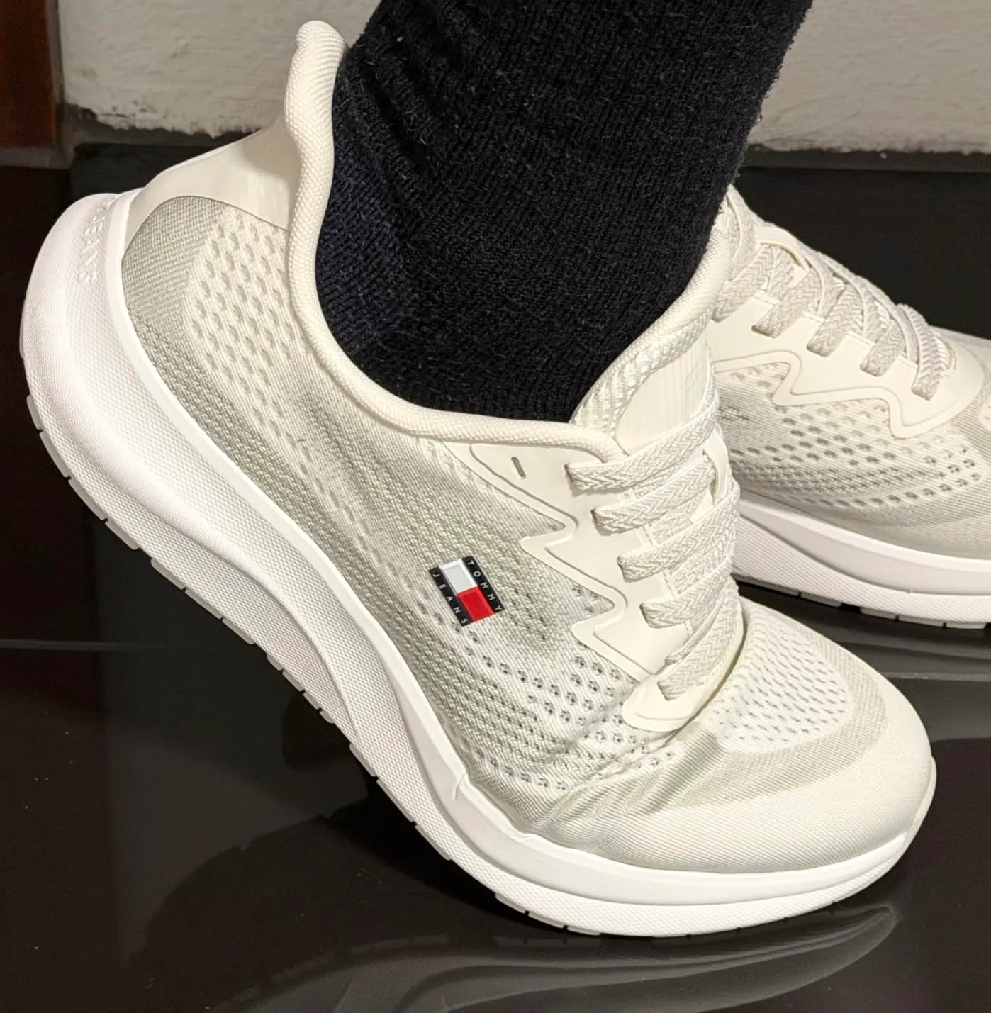 Tommy Jeans Runner Knitted EM0EM01713 Sneaker Größe 45 schwarz