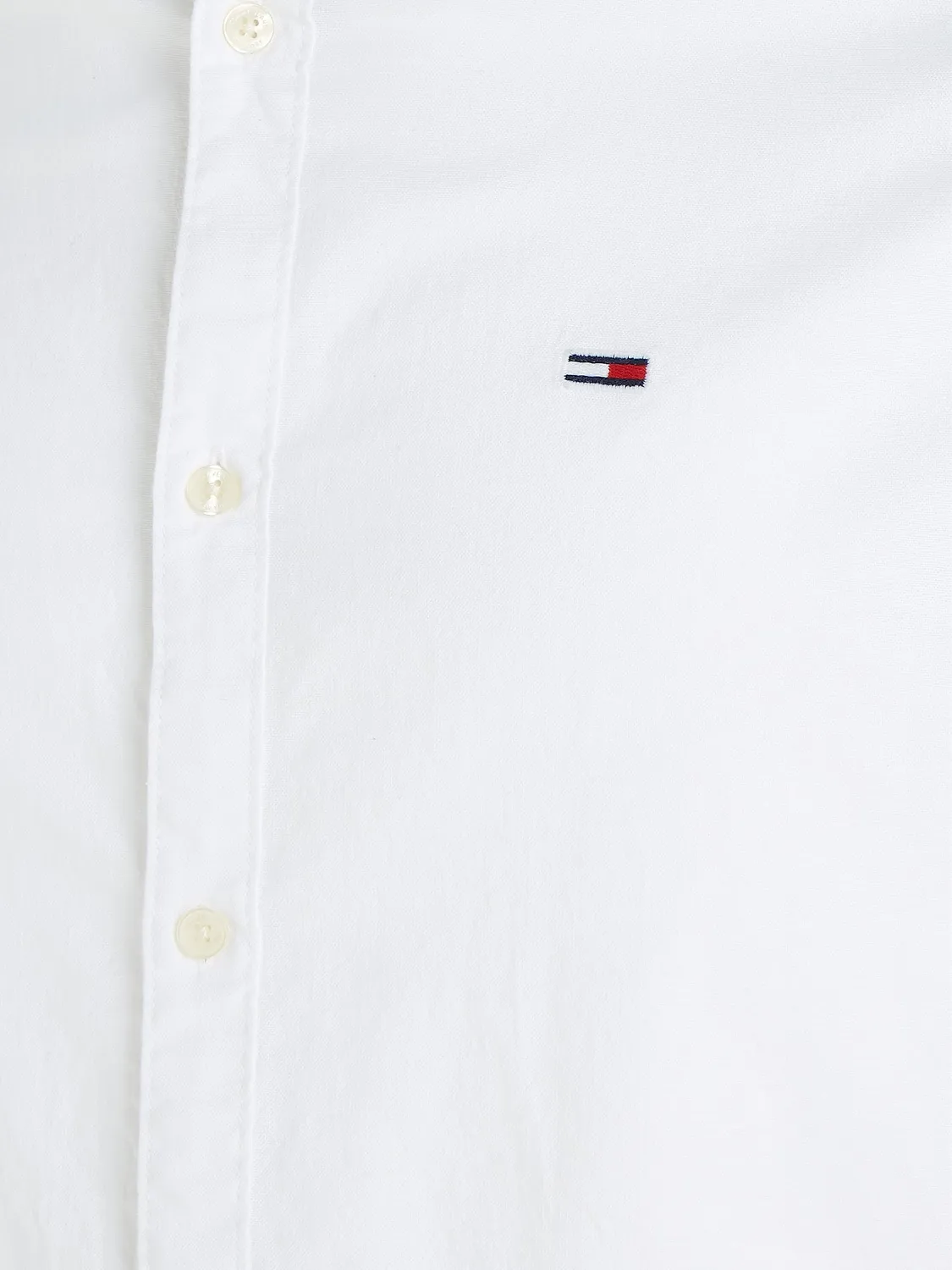 Tommy Jeans TJM Slim Hemd Herren Langarm Weiß L