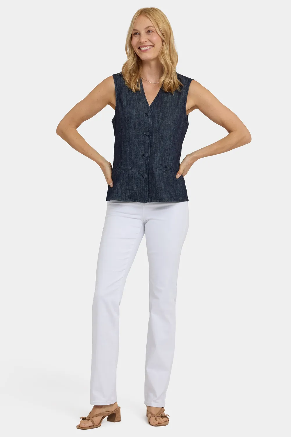 NYDJ Denim Vest Jeansweste Dark Indigo aus Baumwolle