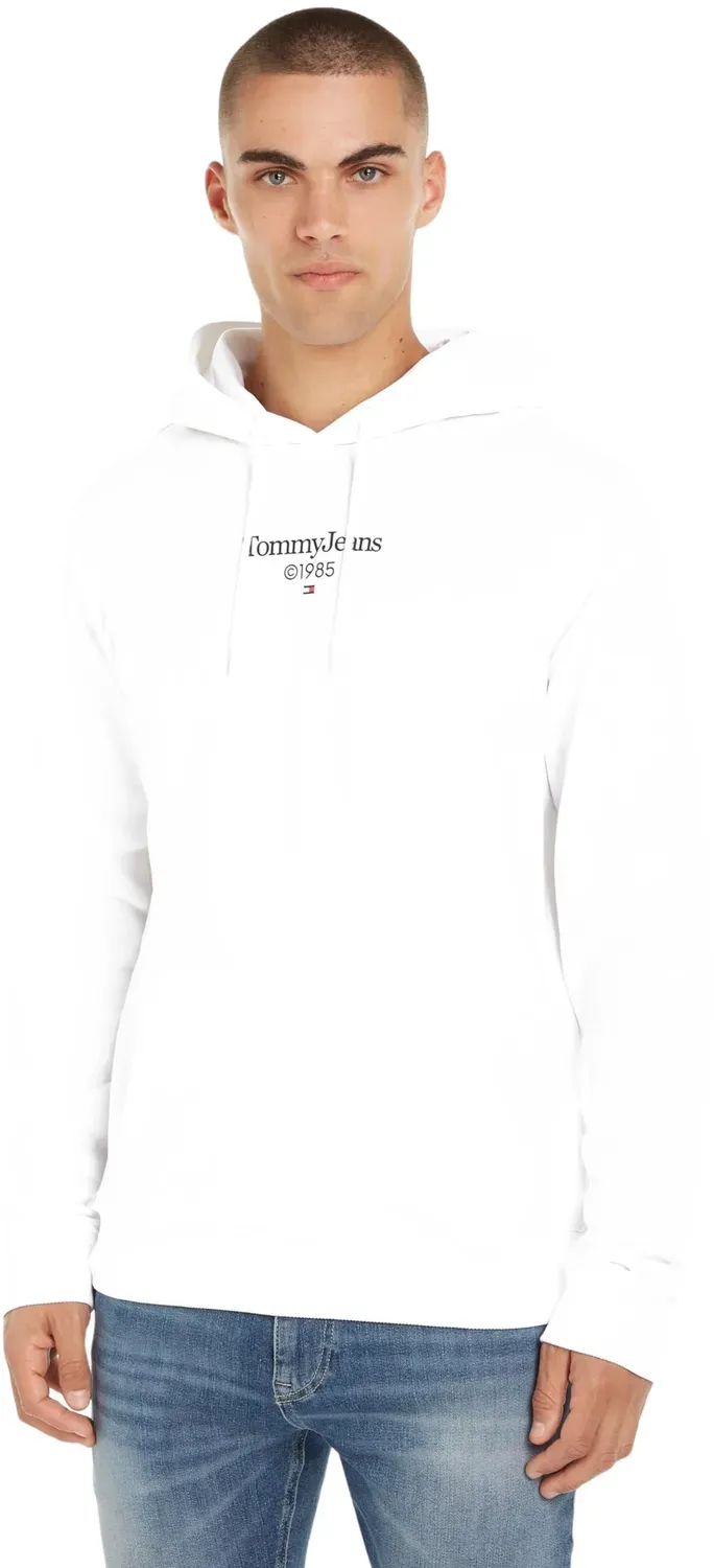 Tommy Jeans Herren Hoodie mit Kapuze Weiß Baumwolle