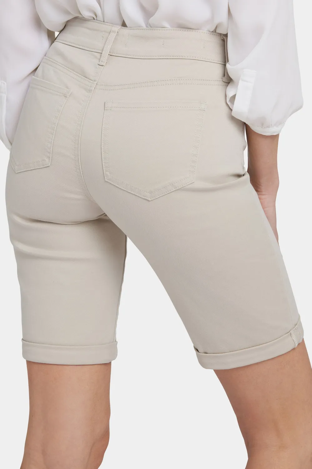 NYDJ Briella 11 Inch Jeansshorts Feather mit Rollsaum