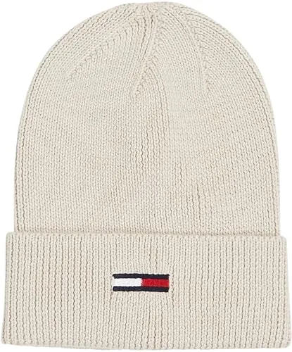Tommy Jeans Elongated Flag Beanie Damen Mütze Beige