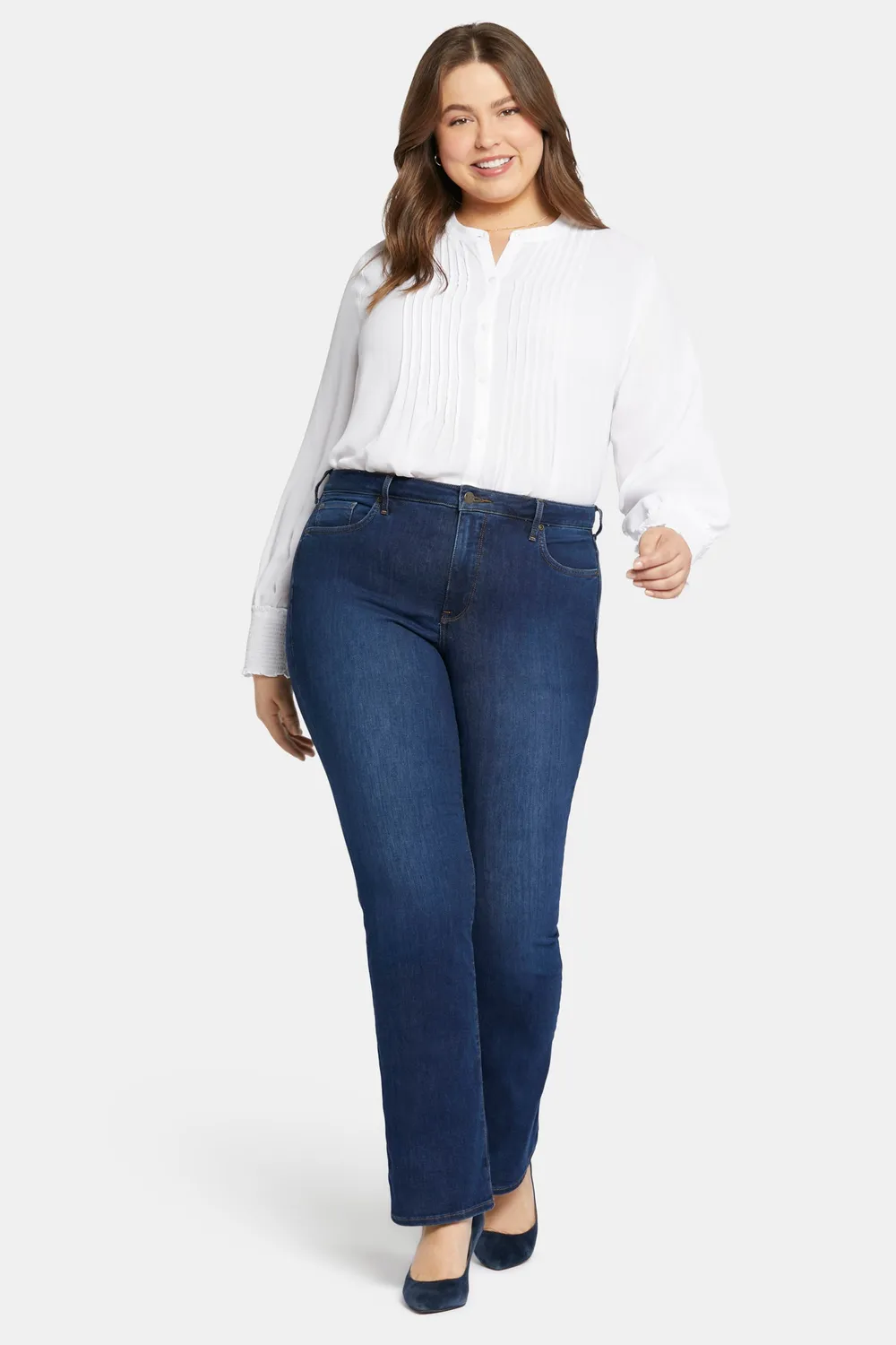 NYDJ Barbara Bootcut Jeans Plus Cooper blau