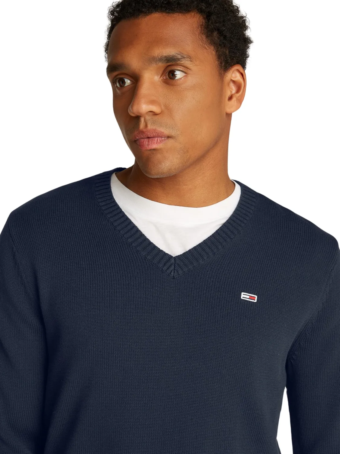 Tommy Jeans Slim Essential Herren Pullover V-Ausschnitt S