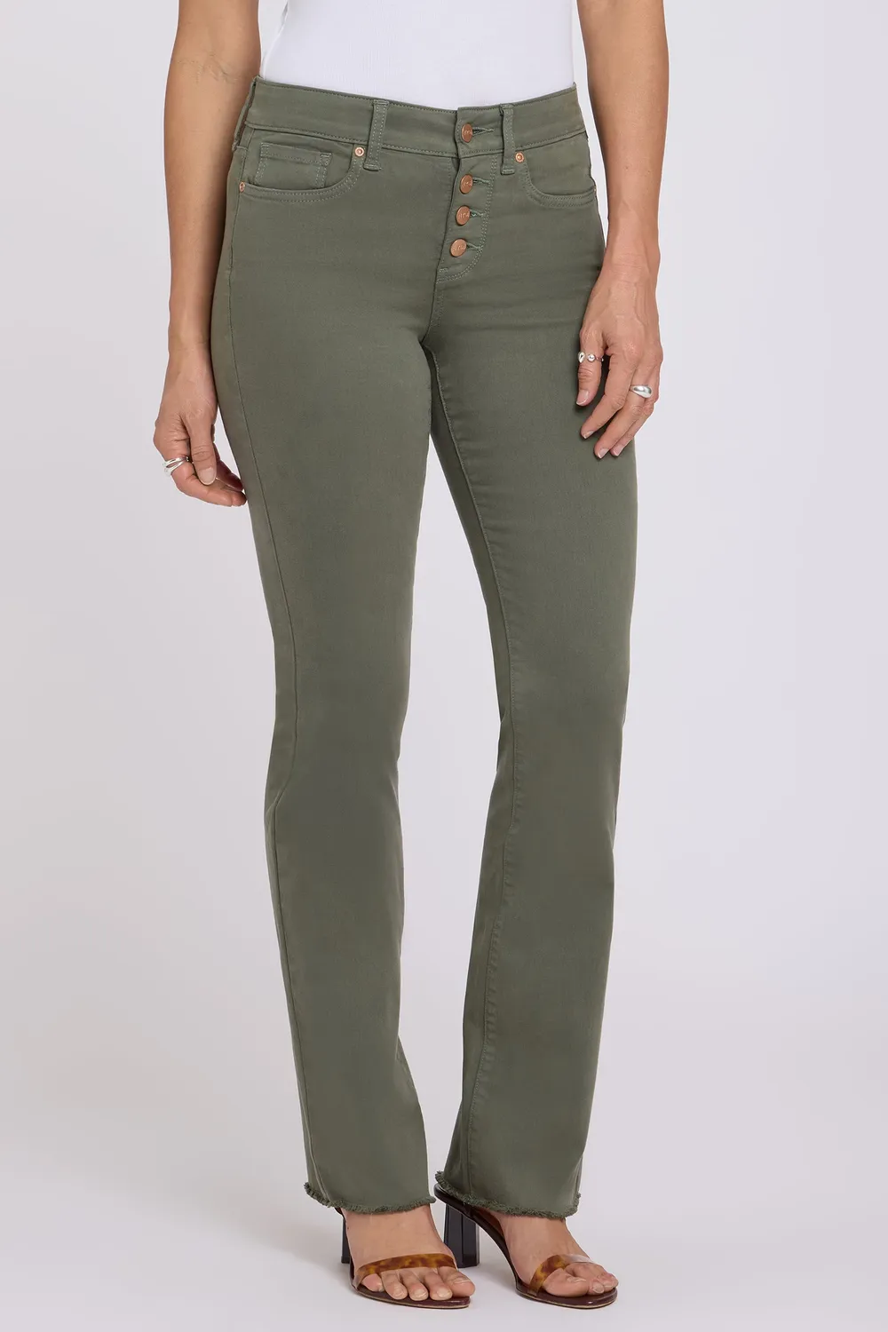 NYDJ Barbara Bootcut Jeans Desert Green Grün formend