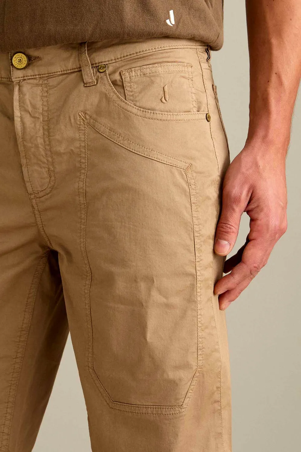 Jeckerson Jayden Slim Fit Bermuda beige Zement Stretch