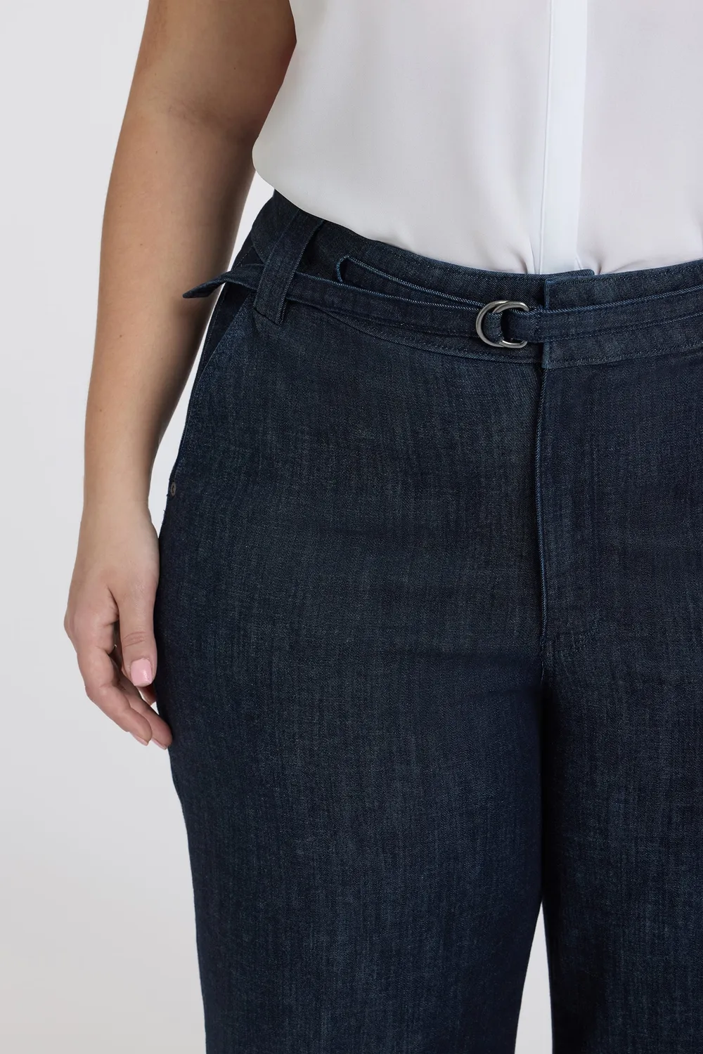 NYDJ Mia Palazzo Jeans Plus Rinse mit Gürtel