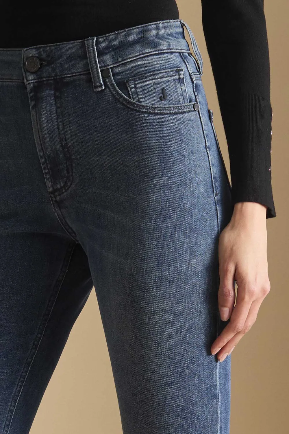 Jeckerson Jennifer Flared Jeans Dunkelblau Stretch Damen