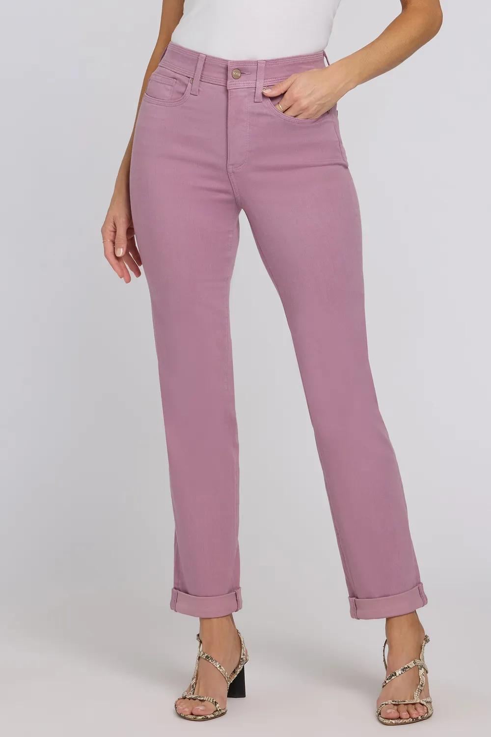 NYDJ Marilyn Straight Petite Jeans Dusky Daisy figurformend