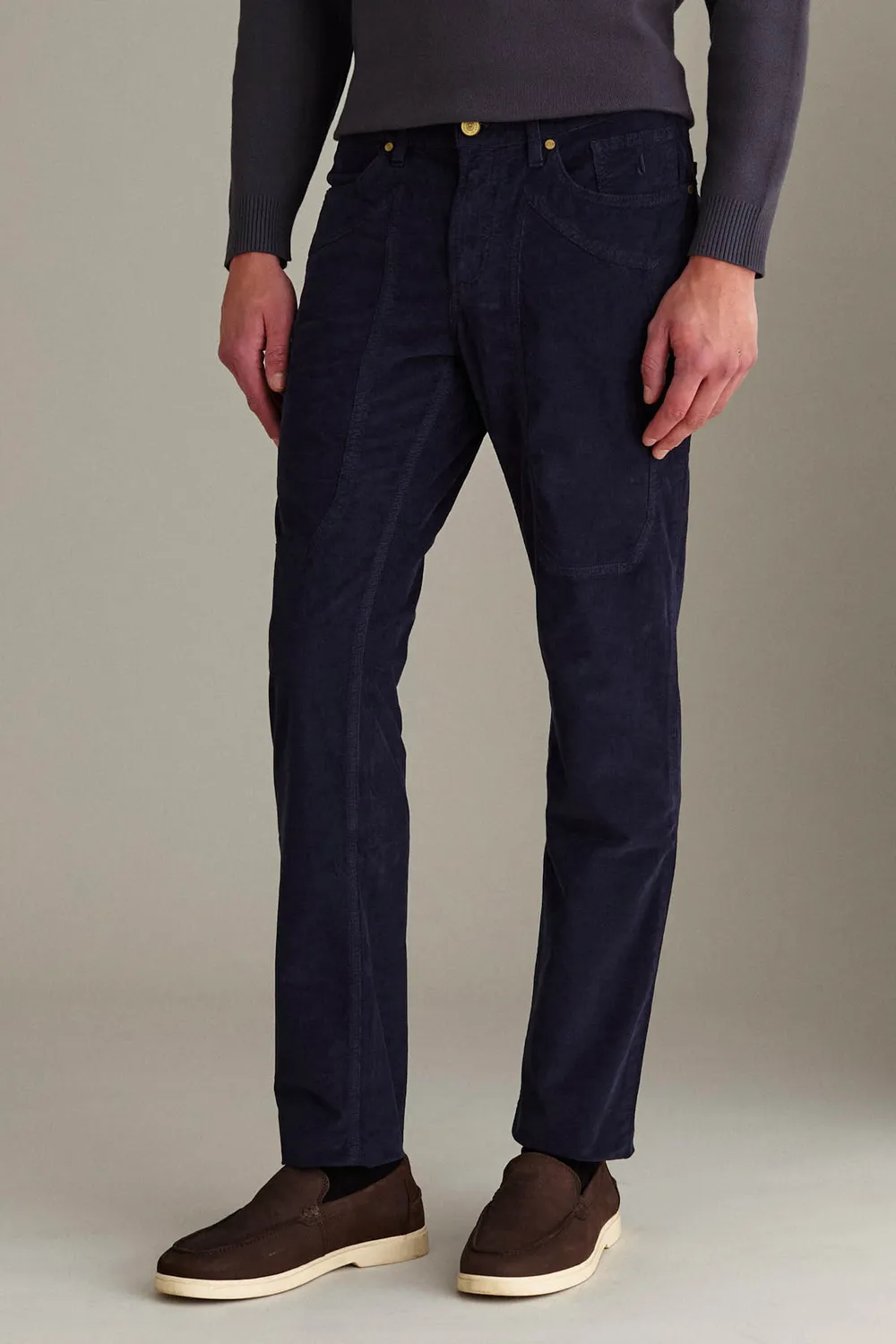 Jeckerson John Slim Fit Hose dunkelblau Samt