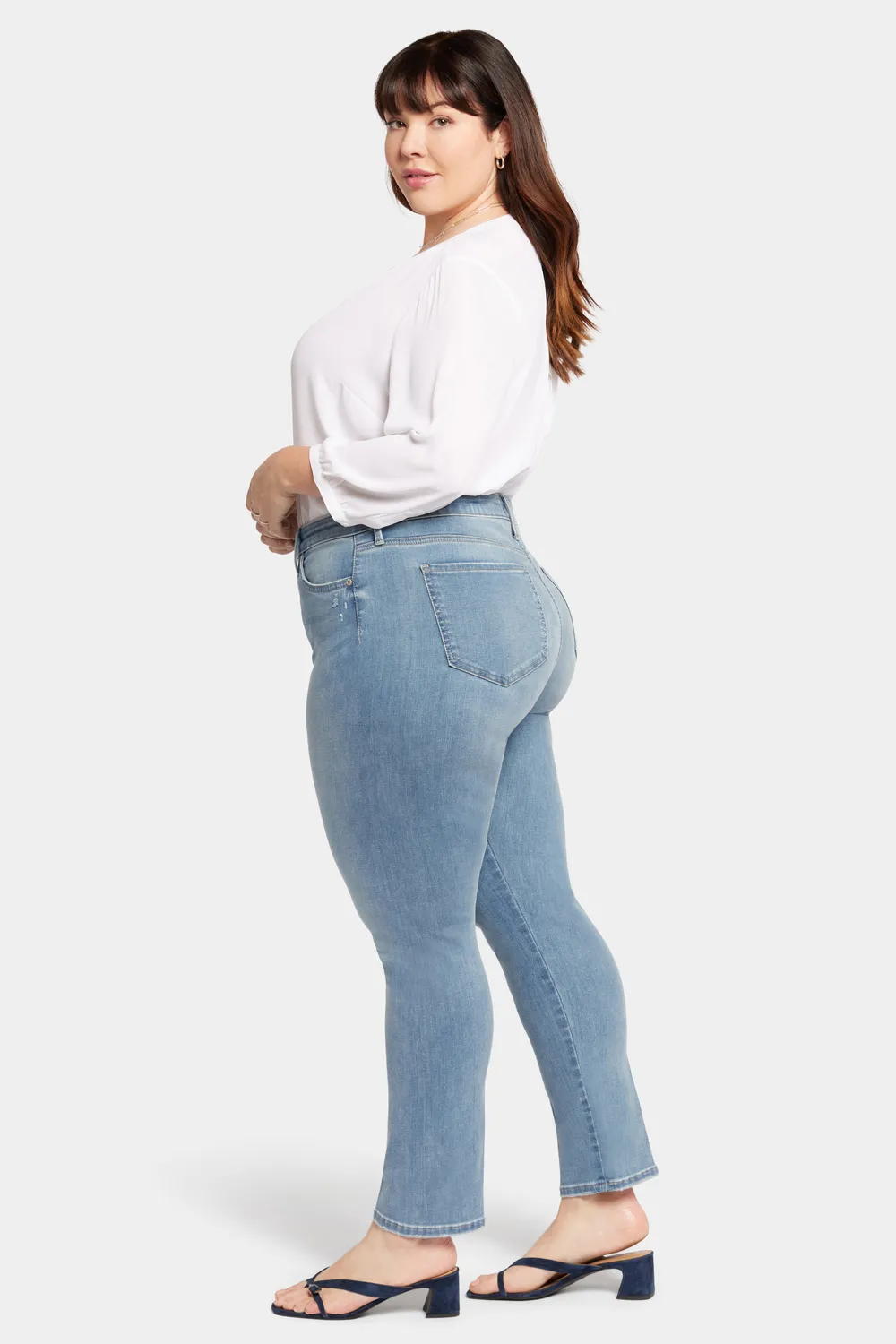 NYDJ Le Silhouette Sheri Slim Jeans Plus Angel Hellblau