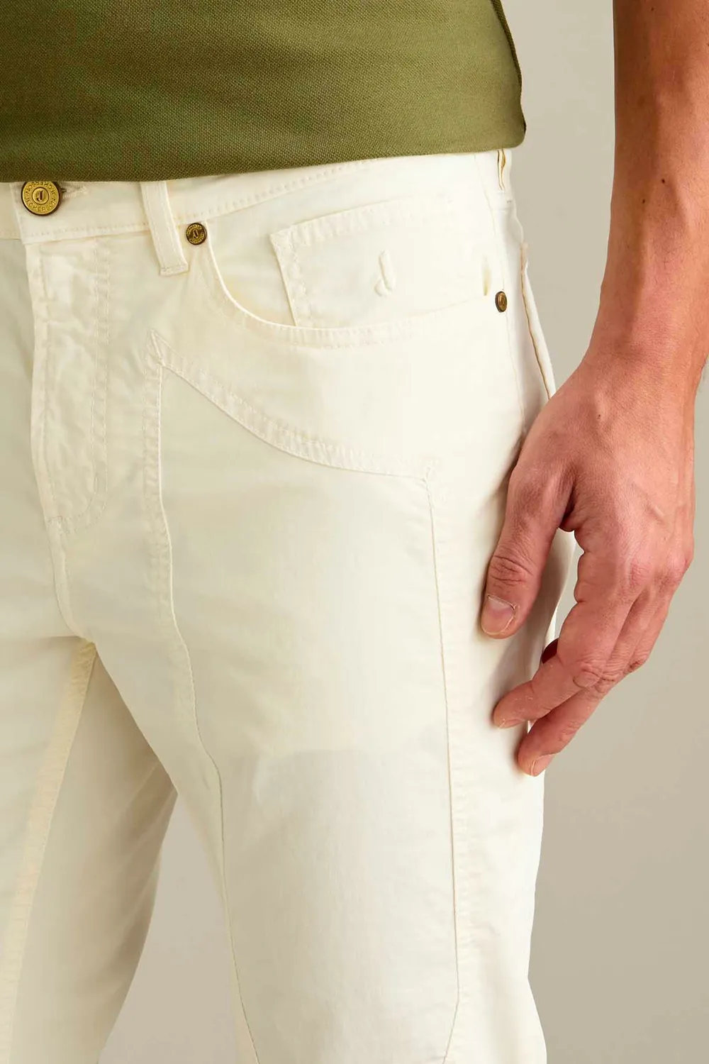 Jeckerson John Slim Fit Herrenhose Weiss Baumwolle