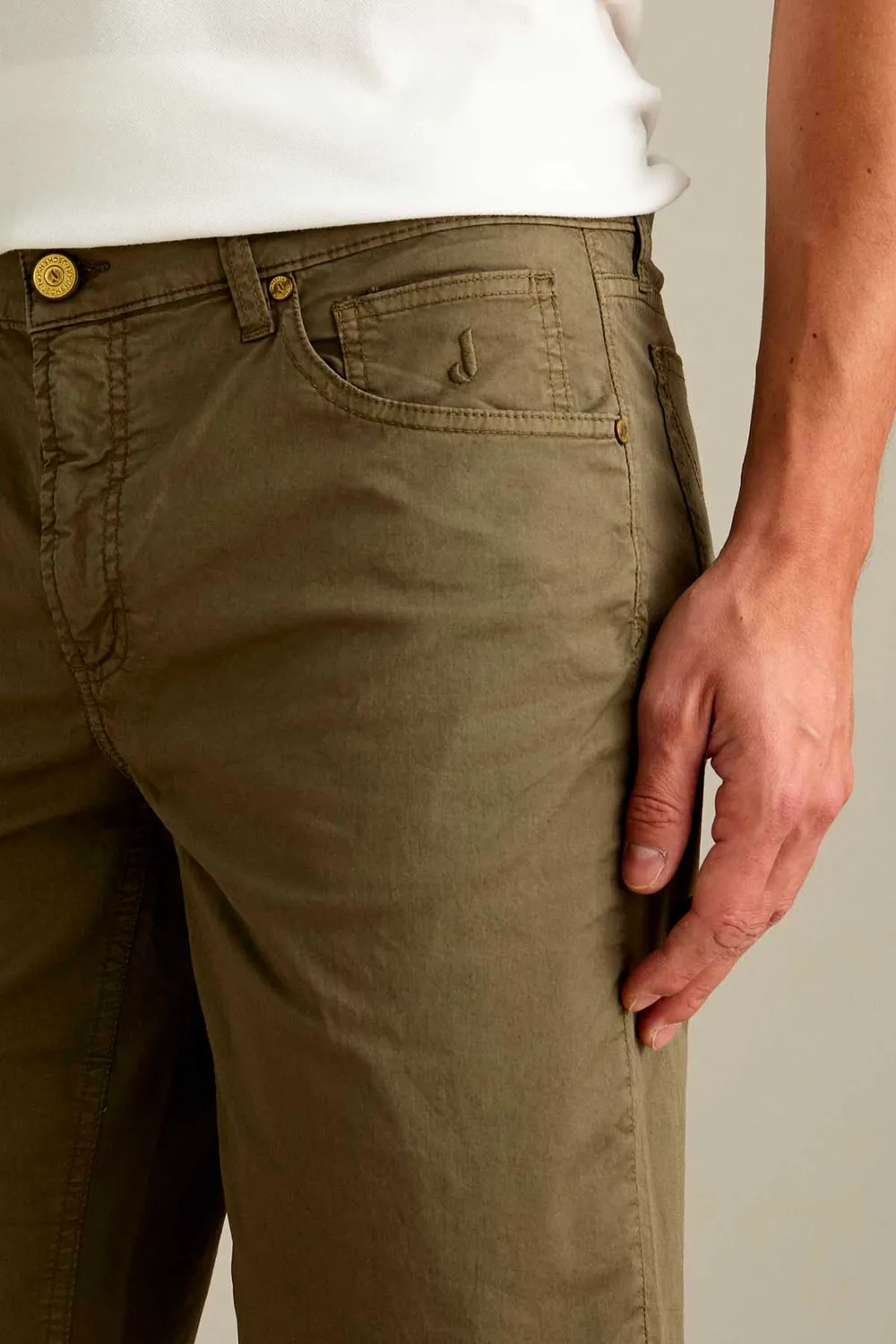 Jeckerson Jo Bermuda Shorts Slim grün Gabardine
