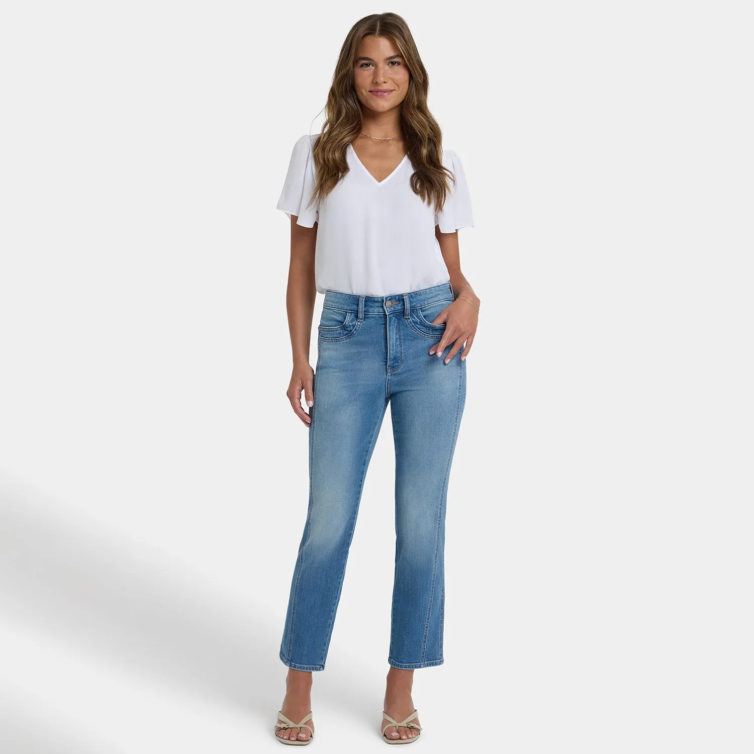 NYDJ Marilyn Straight Ankle Jeans Port Sea High Rise