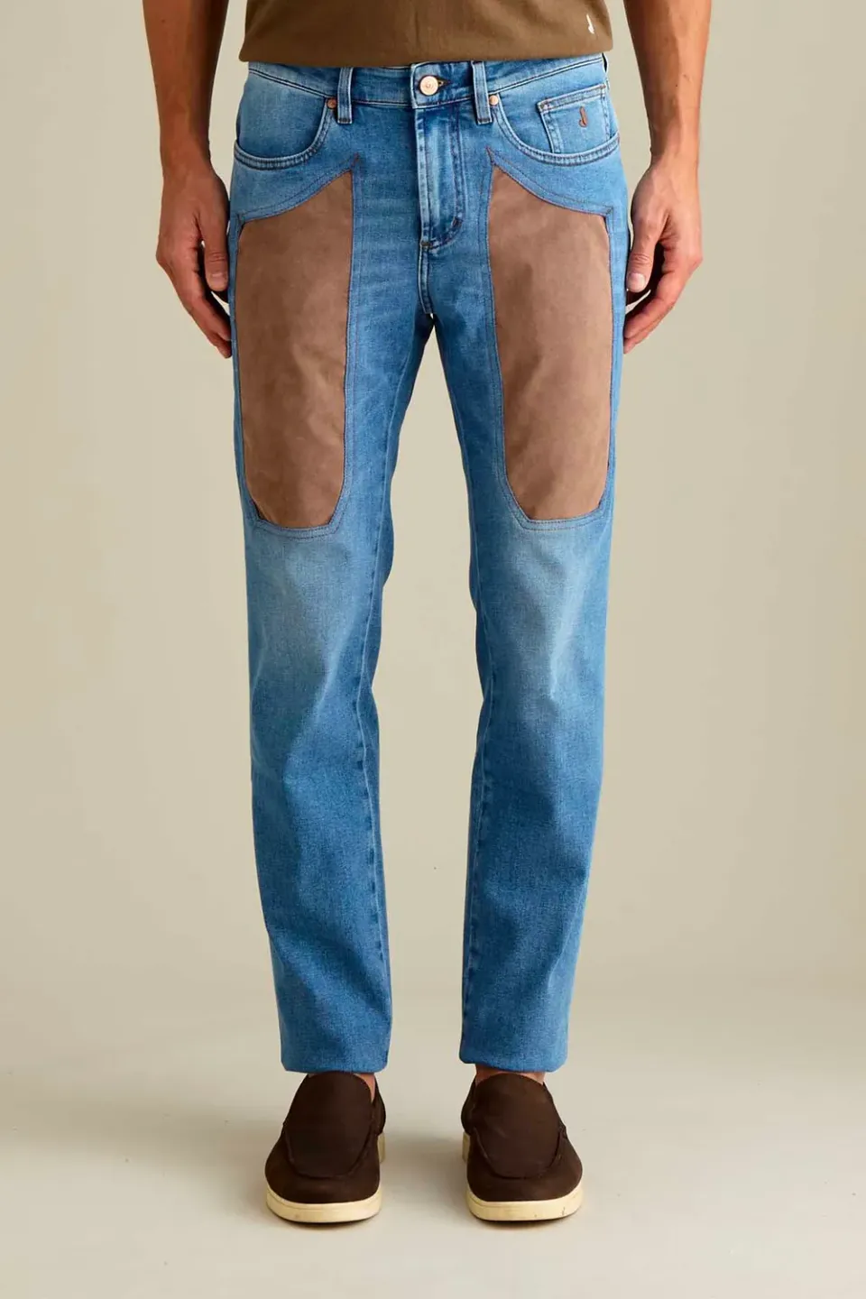 Jeckerson John Slim Fit Jeans Hellblau Alcantara Beige