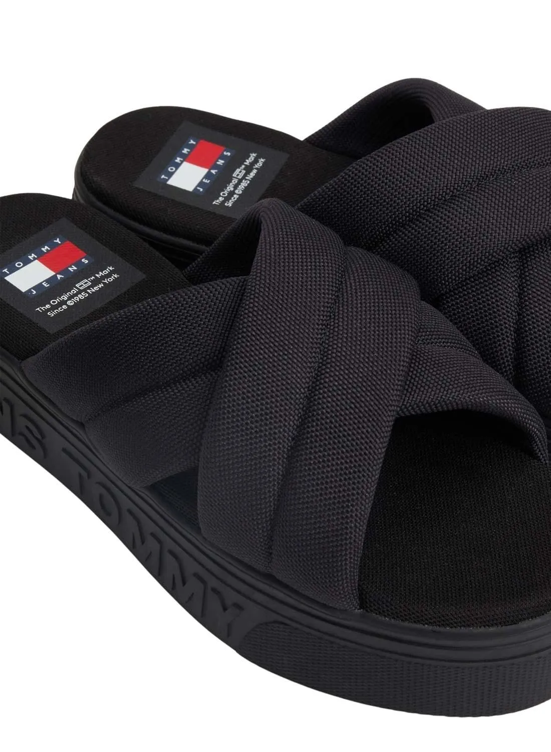 Tommy Jeans Lettering Flatform Sandale Schwarz 36 Plateau