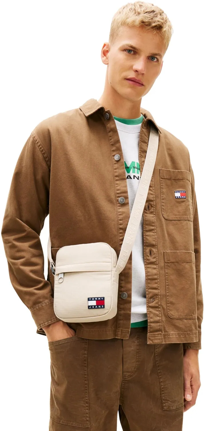 Tommy Jeans Daily Ripstop Reporter Crossbody Tasche Beige
