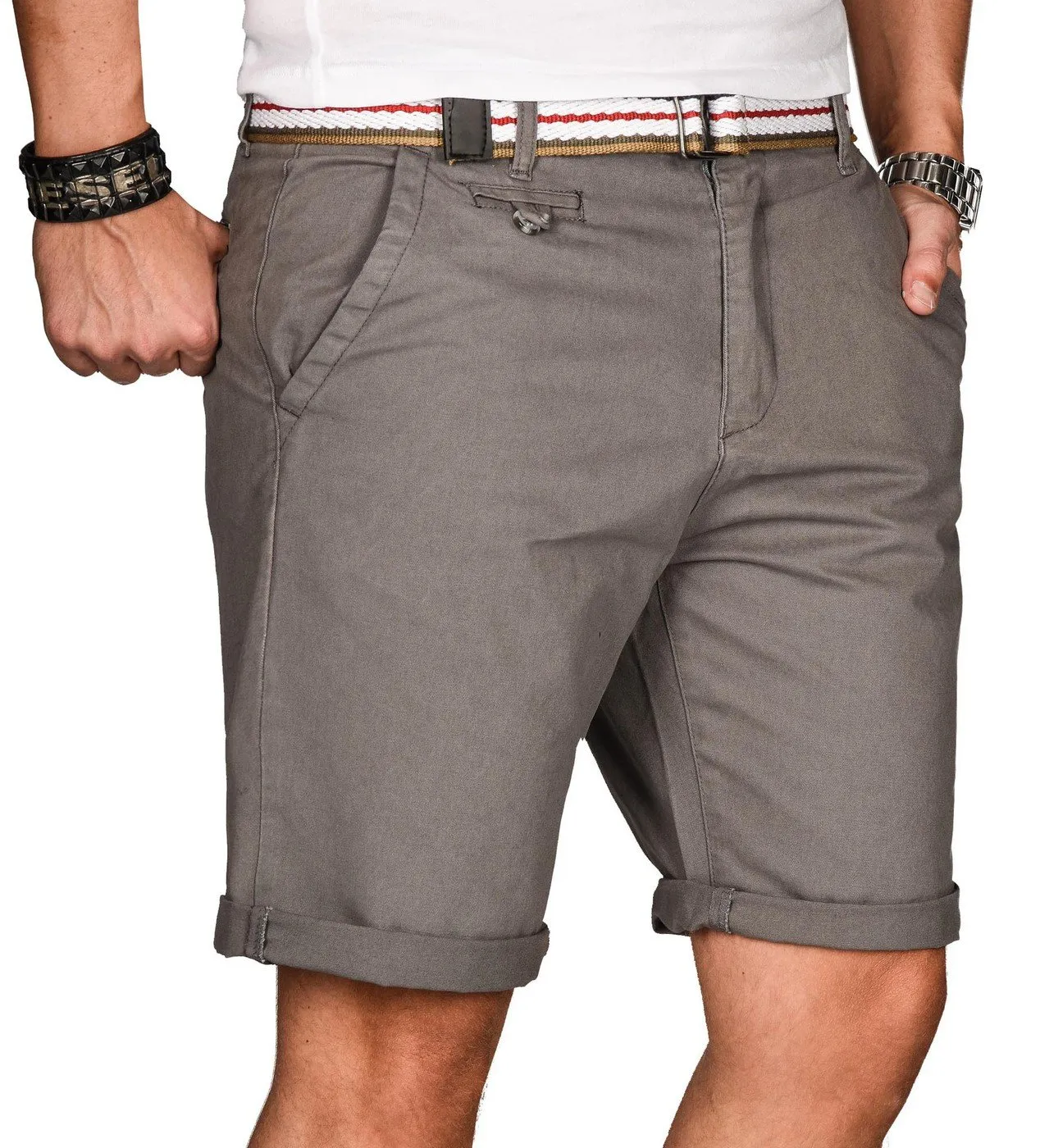 Alessandro Salvarini AS-096 Bermuda Shorts Herren Gürtel