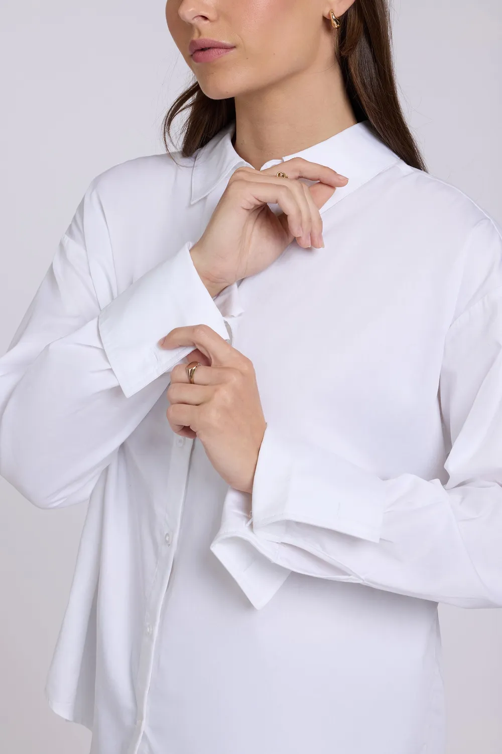 NYDJ Daphne Hemd Optic White weiß Baumwolle