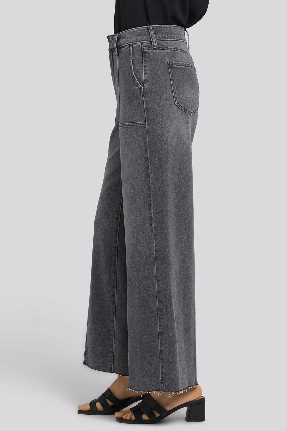 NYDJ Simone Wide Leg Jeans Dusty Ash Grau weites Bein