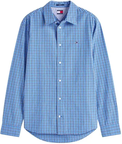 Tommy Jeans TJM Essnt Poplin Herren Hemd XXL Check Blau