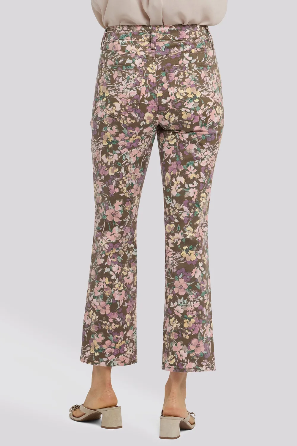 NYDJ Marilyn Straight Ankle Jeans Earth Blooms High-Rise