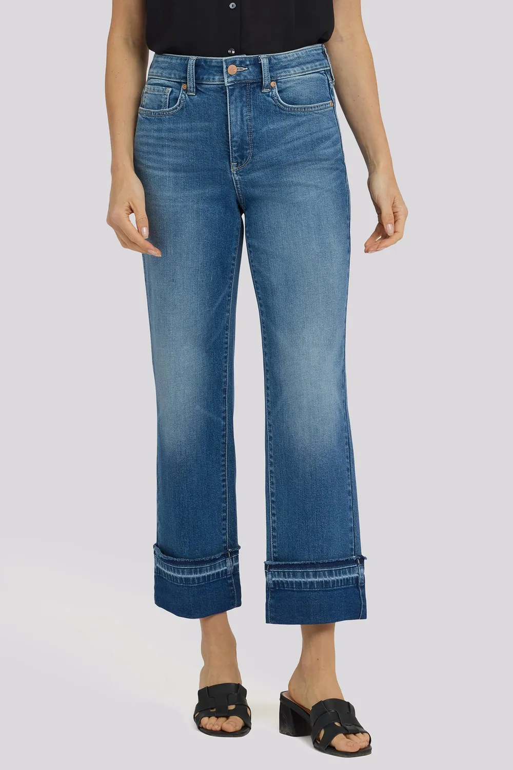 NYDJ Bailey Relaxed Straight Ankle Jeans Sun Soak Petite