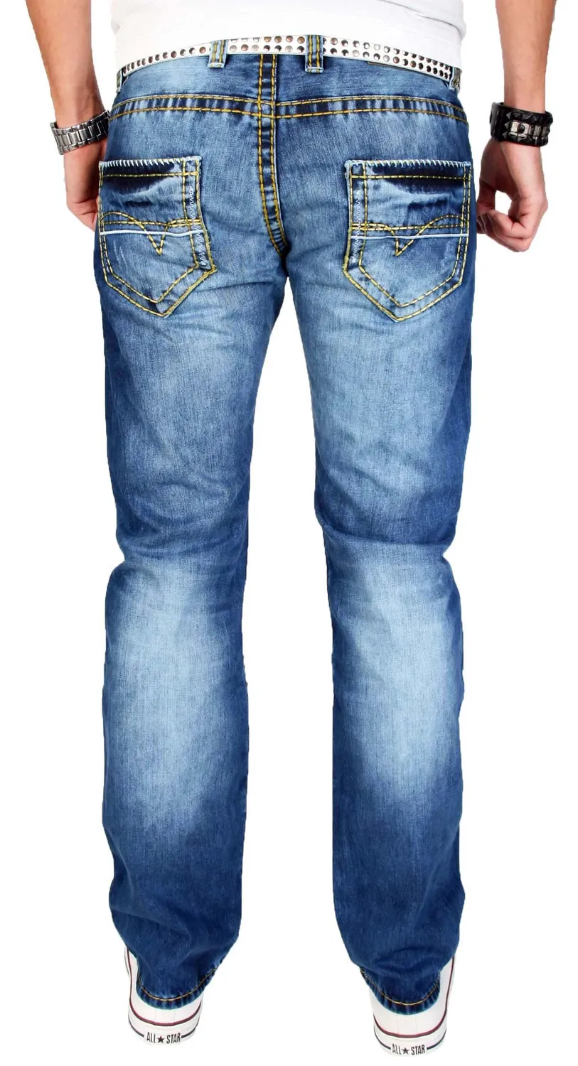 Alessandro Salvarini AS010 Designer Jeans Herren Blau