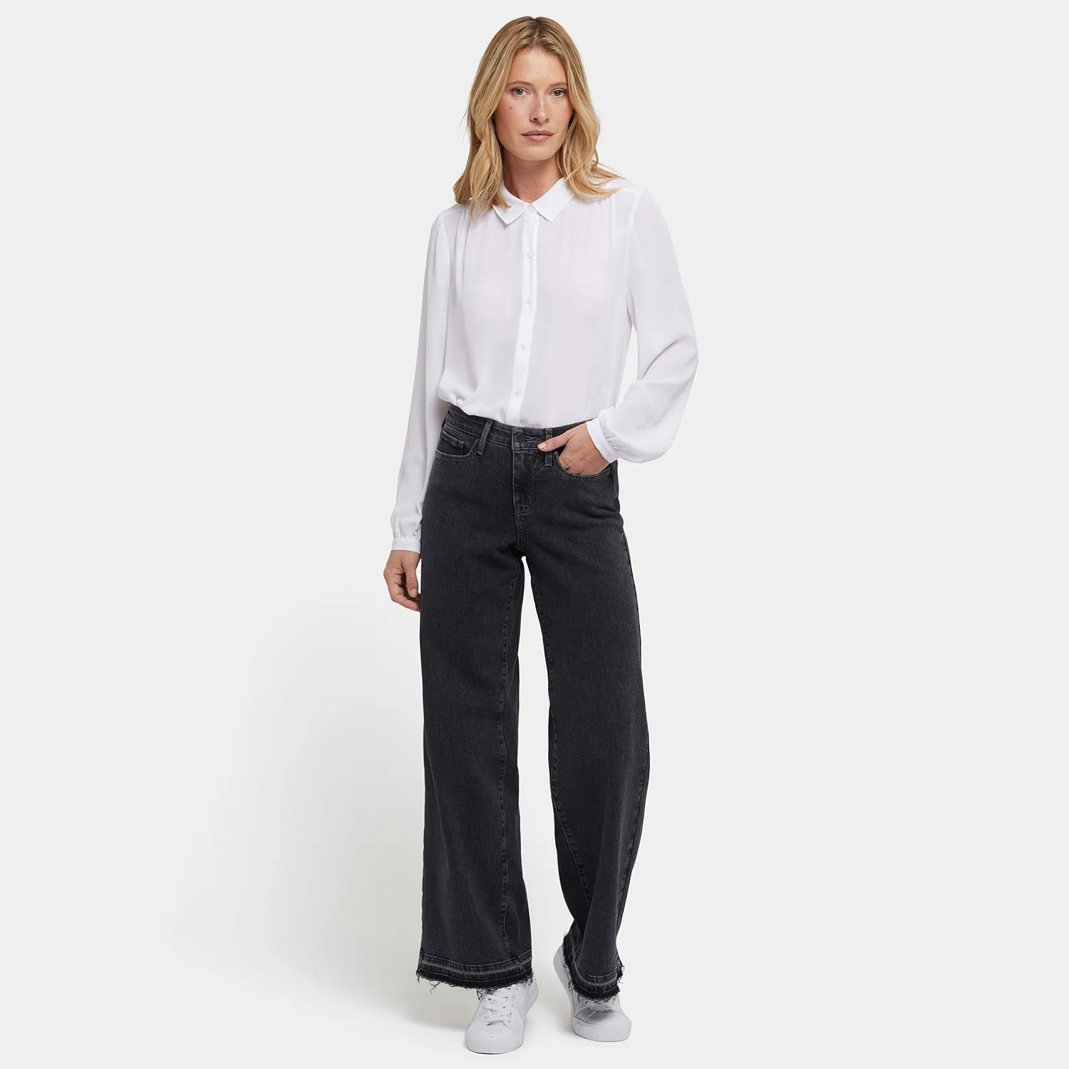NYDJ Teresa Wide Leg Jeans Slate Stone Grau