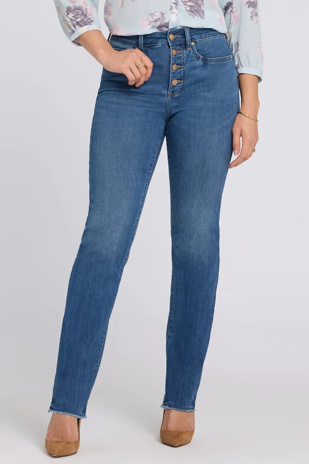 NYDJ Marilyn Straight Jeans Petite Wild River Indigo