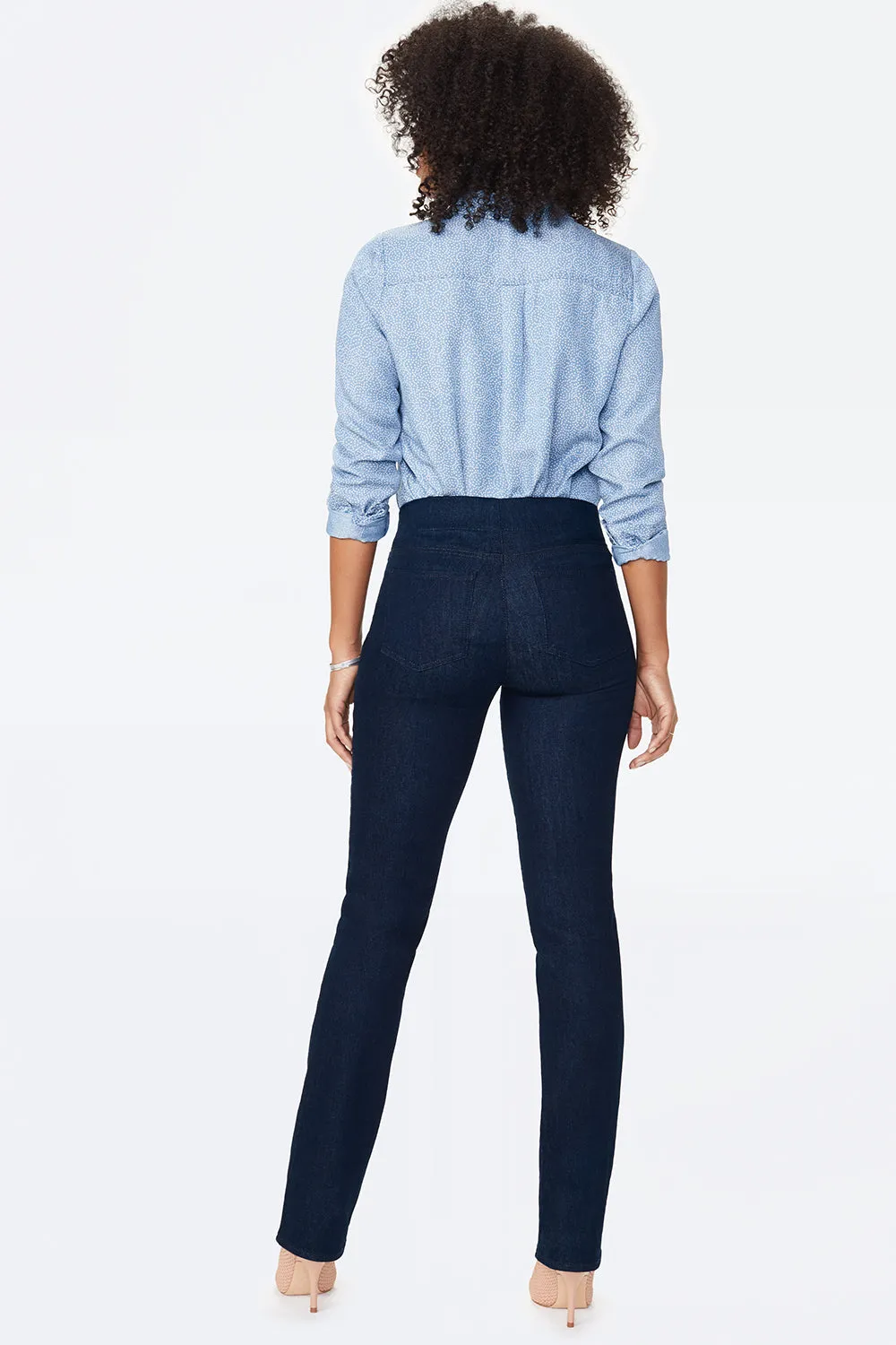 NYDJ Marilyn Straight Pull-On Jeans Rinse Gummibund