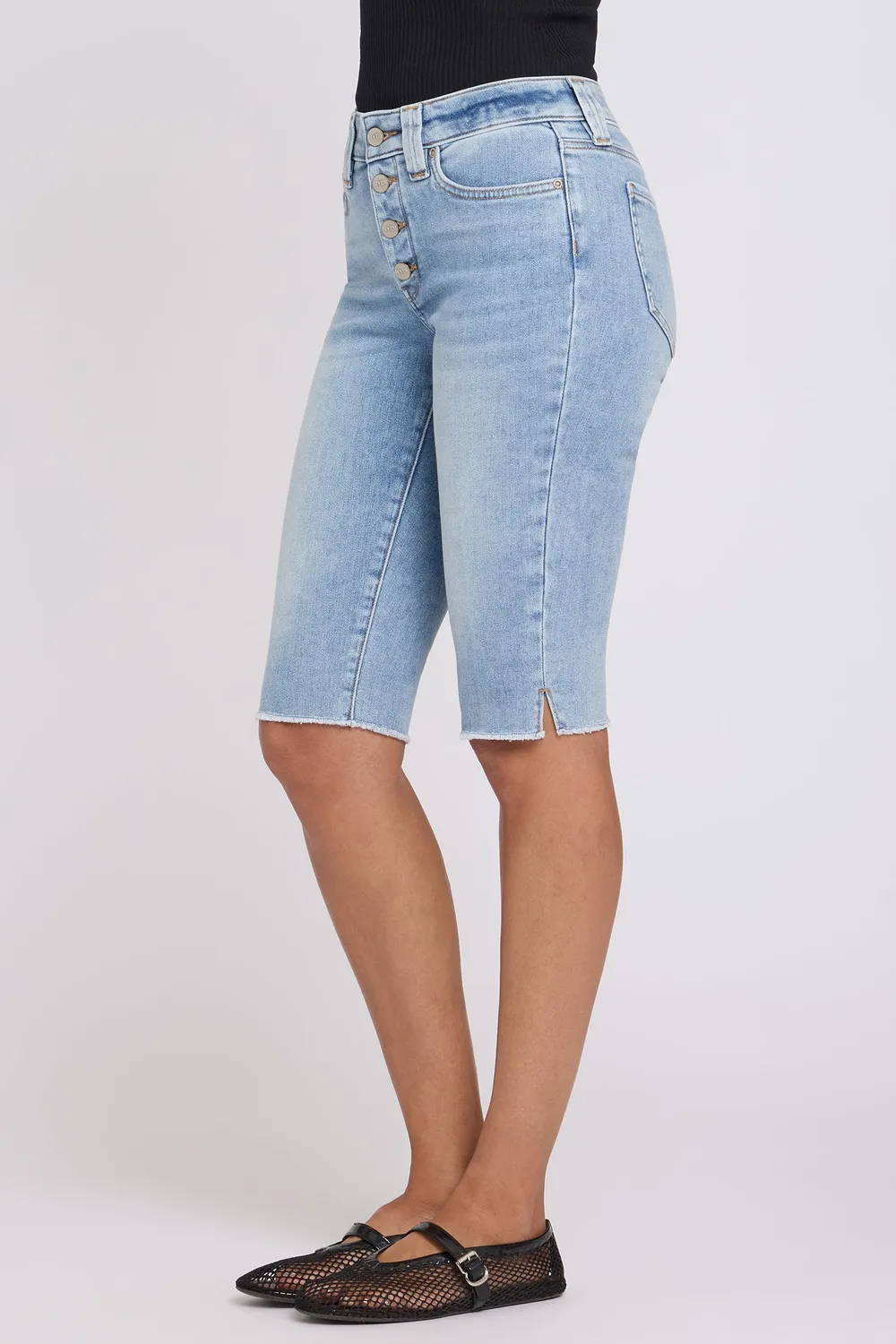 NYDJ Sophie Bike Capri Jeans Mist Springs Knie
