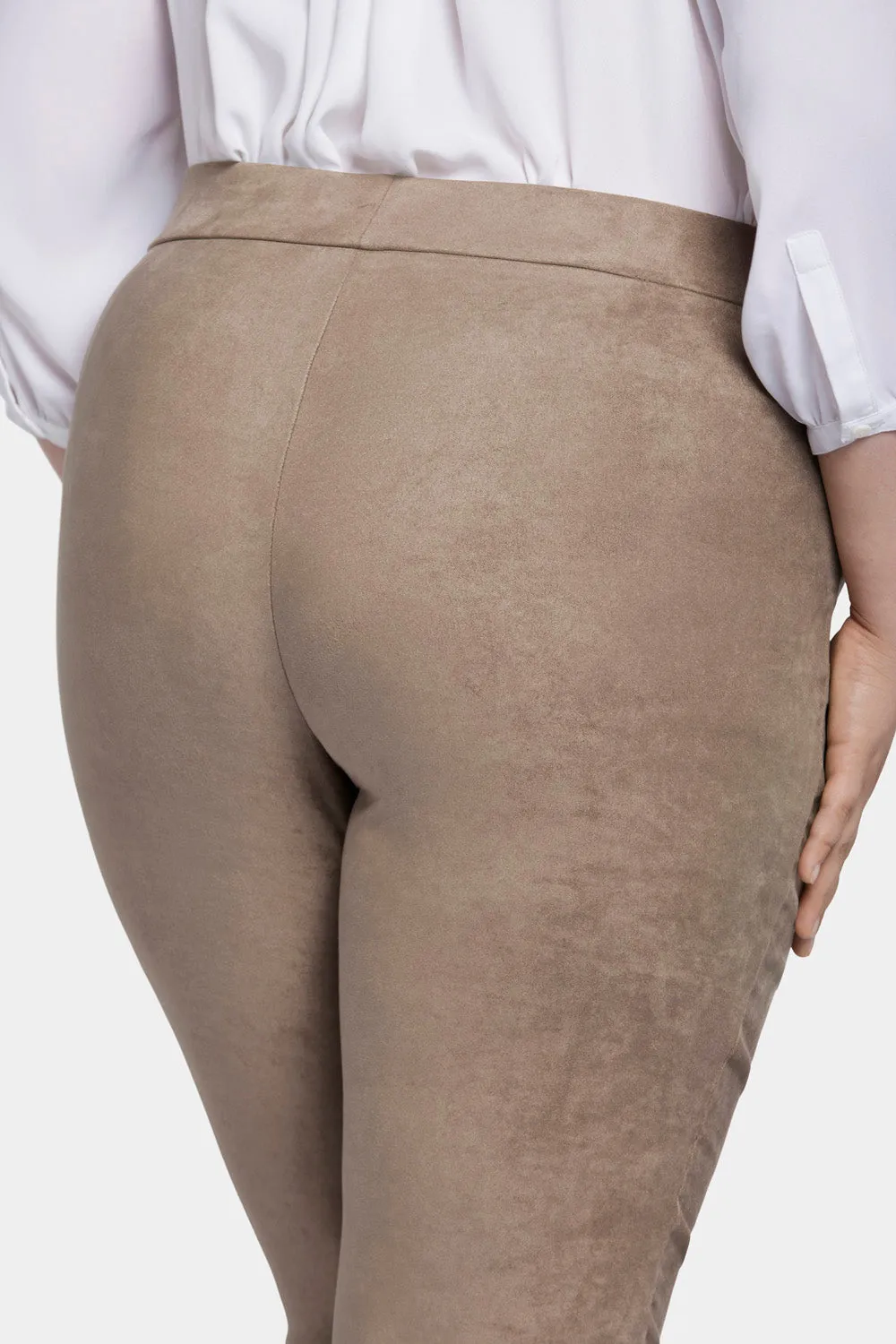 NYDJ Basic Legging Hose Saddlewood Plus Size Wildleder-Optik