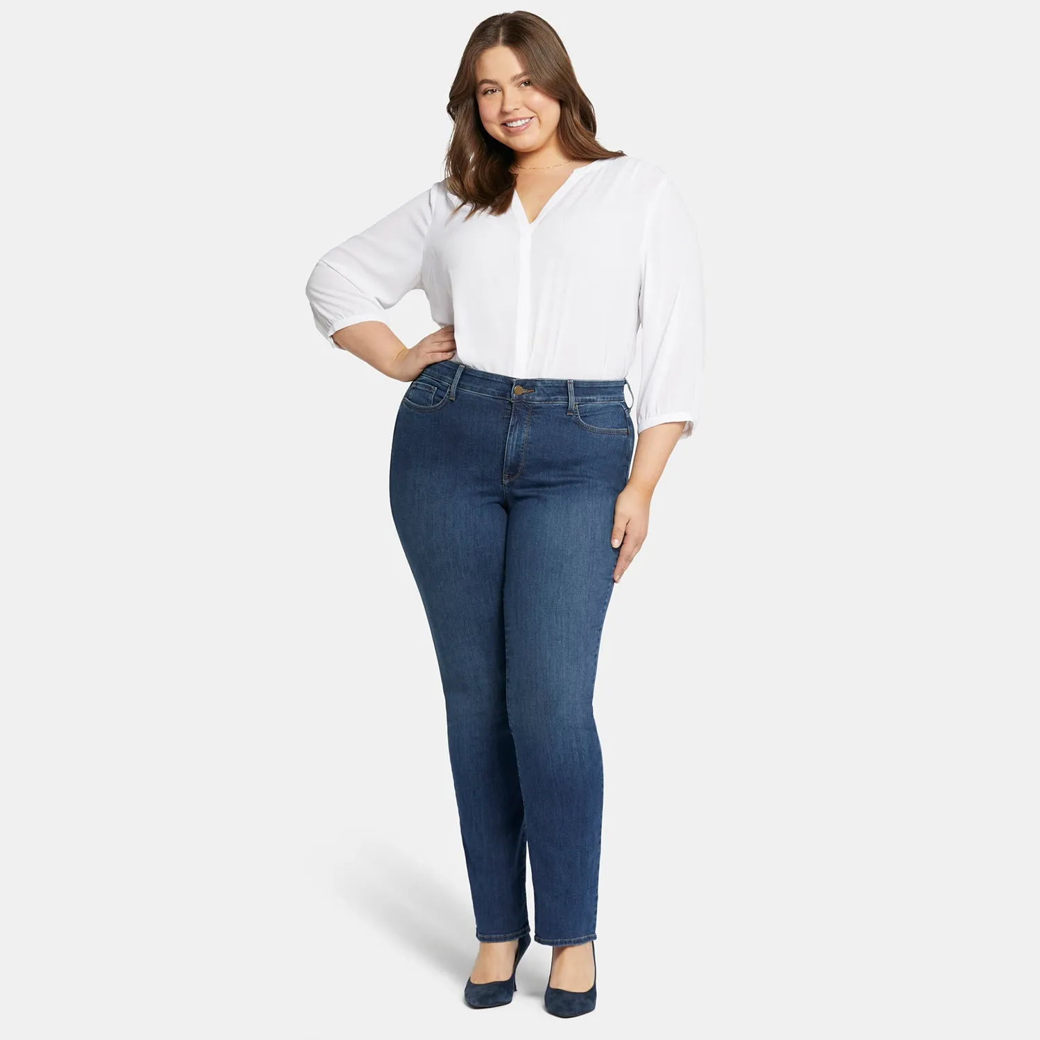 NYDJ Marilyn Straight Jeans Cooper Plus gerade