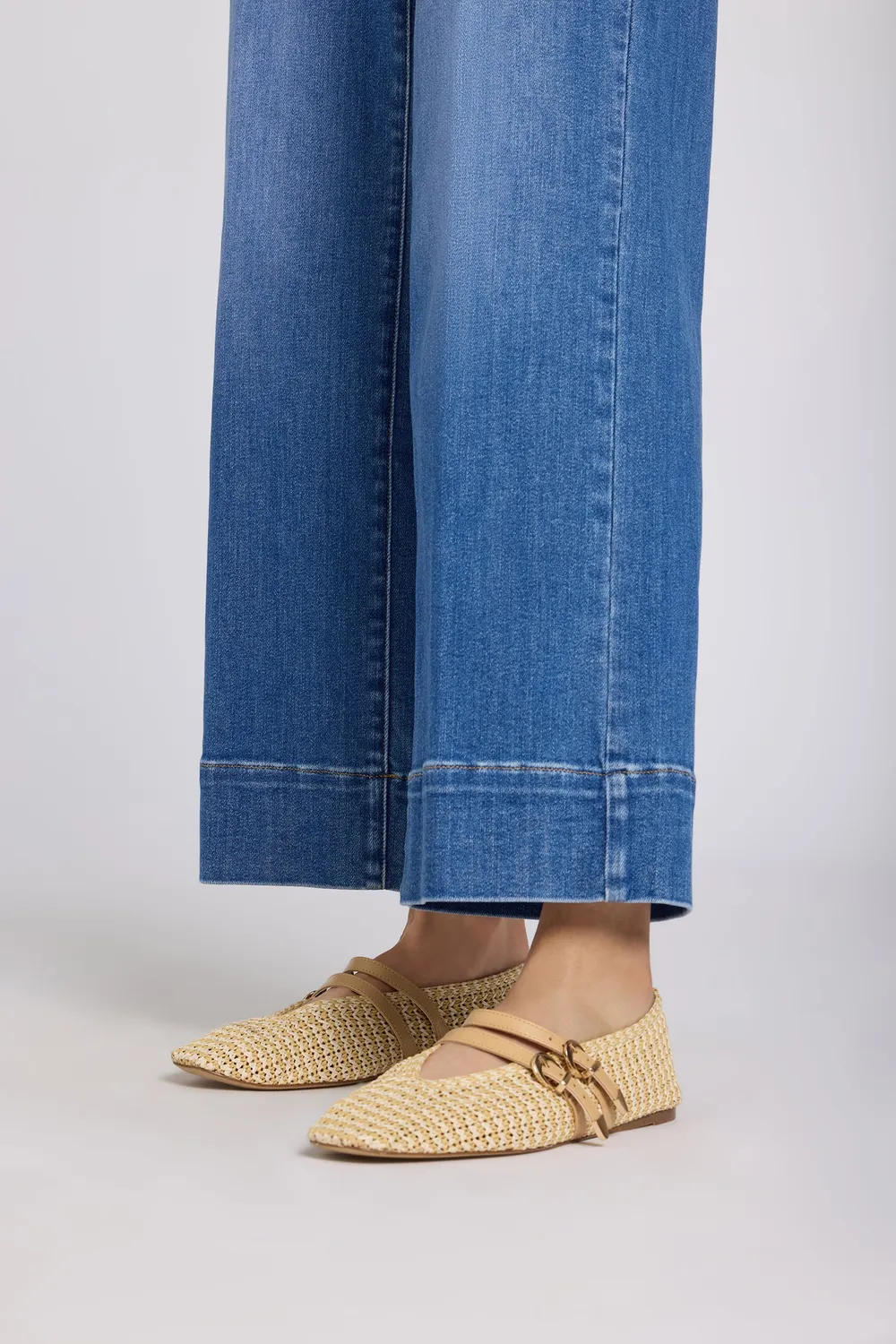 NYDJ Teresa Wide Leg Ankle Jeans Blue Paradise Blau