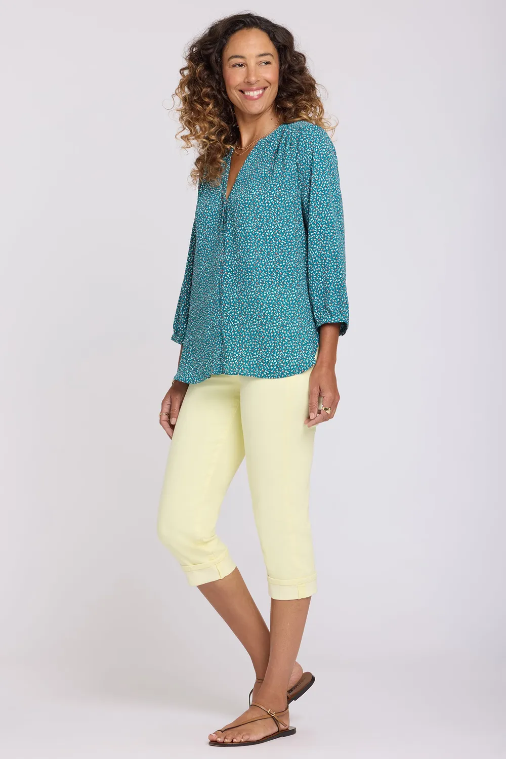 NYDJ Pintuck Bluse Darcy Ditsy 3/4-Arm