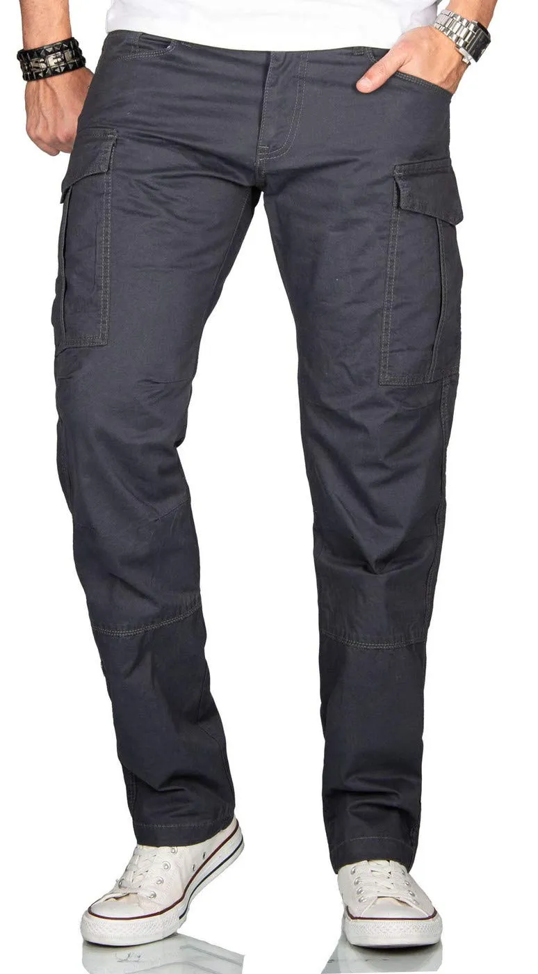 Alessandro Salvarini AS-032 Herren Cargohose Beige Stretch