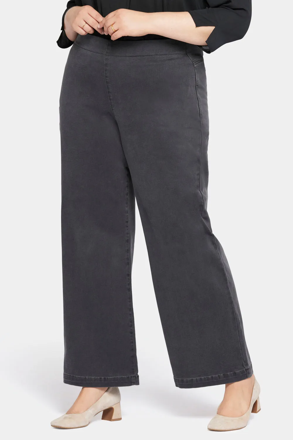 NYDJ Teresa Sierra Jeans Plus Size Wide Leg Grau