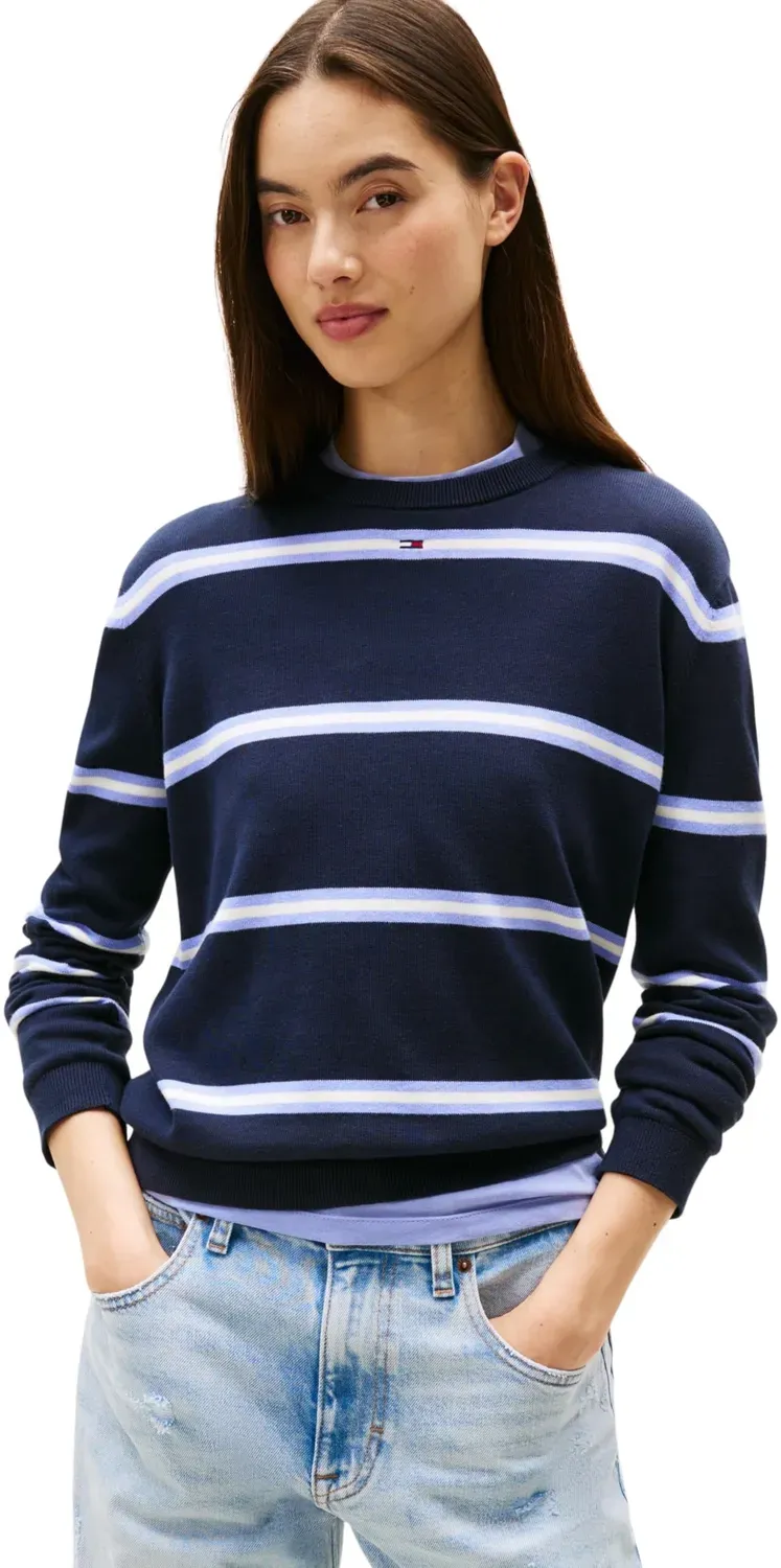 Tommy Jeans Essential Crew Pullover Damen XL Blau