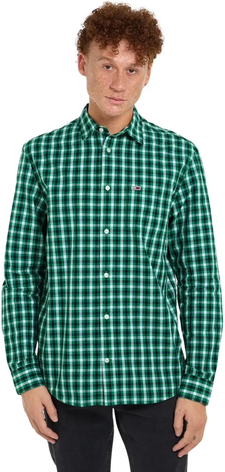 Tommy Jeans Check Hemd Langarm XXS Grün