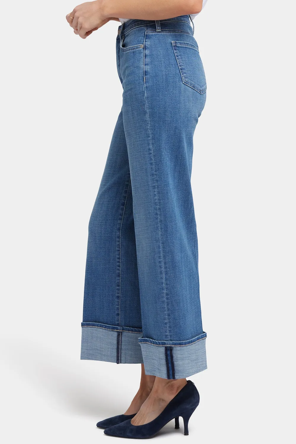 NYDJ Teresa Wide Leg Petite Jeans Stillwater Lake High-Rise