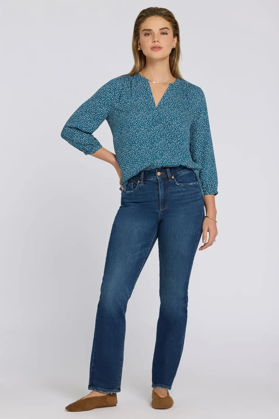 NYDJ Marilyn Straight Jeans Tall Sunset Villa High Rise