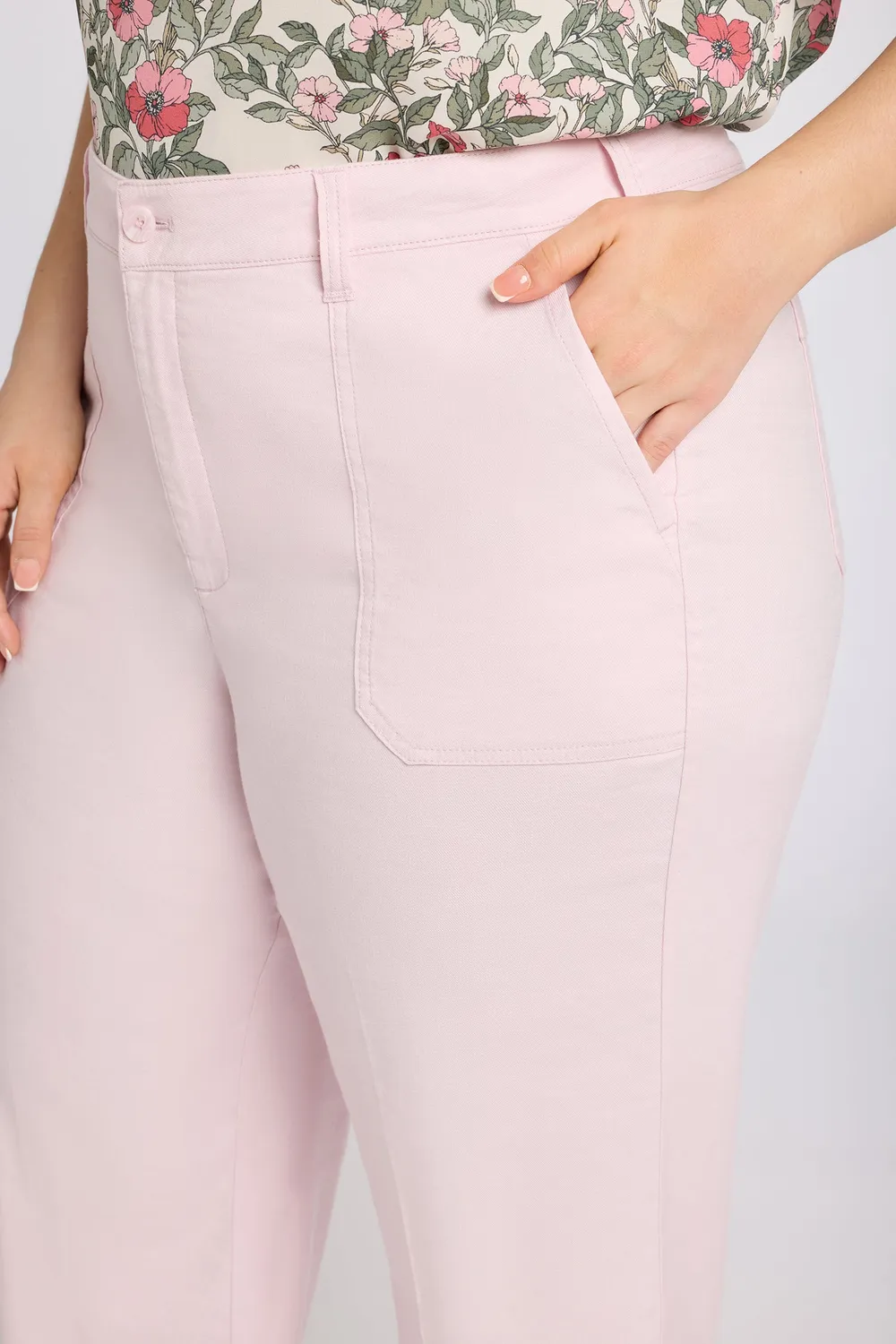 NYDJ Wide Leg Cargo Capri Caprihose Helllila Plus Size